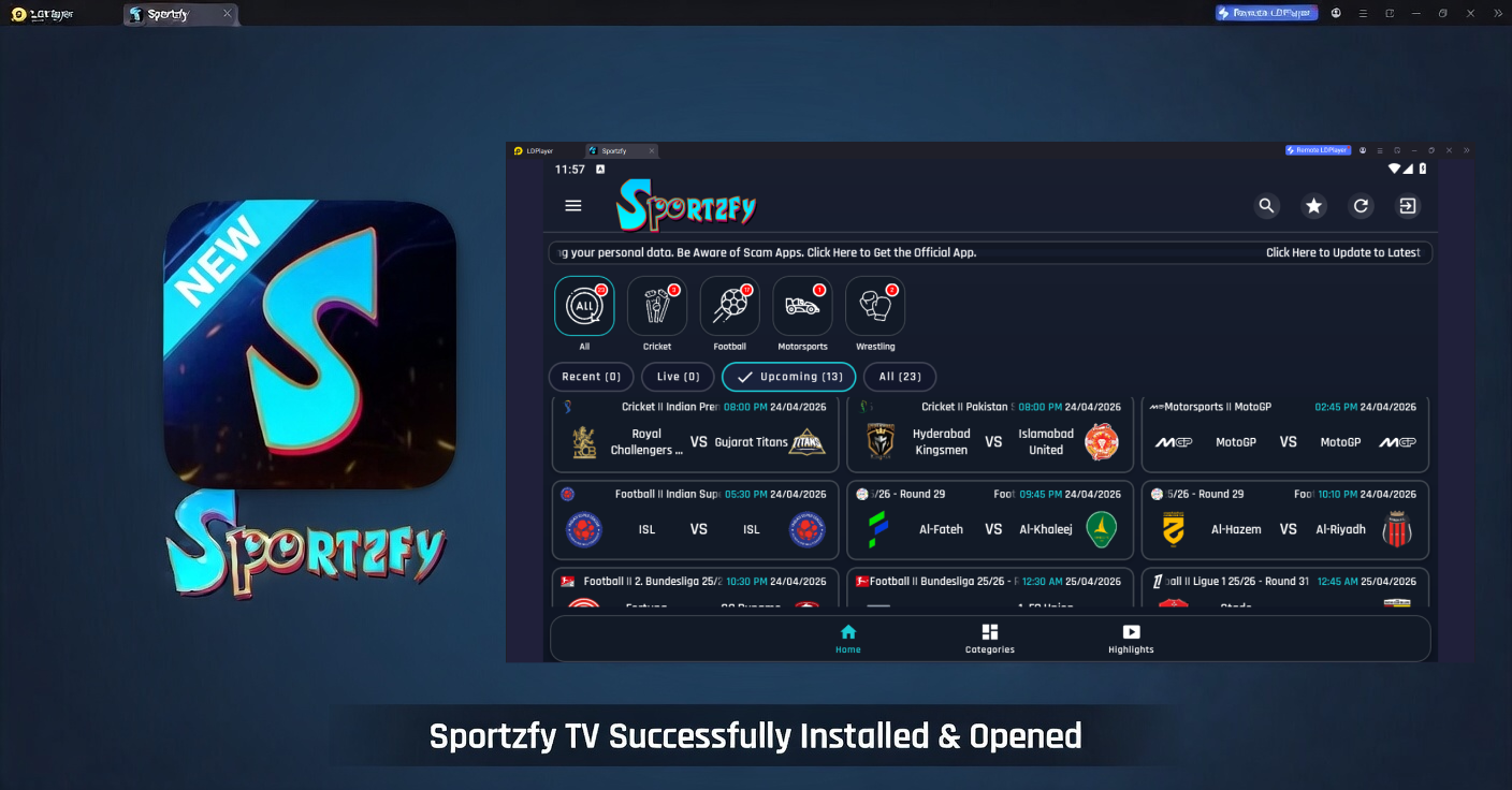Sportzfy TV For PC
